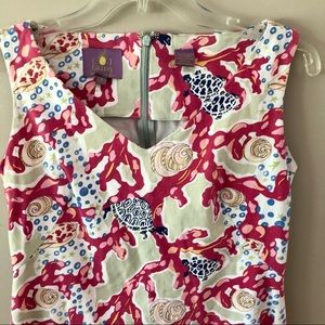 CL Laing New York & Southampton Dress Sleeveless Turtles Seashells V-Neck 4